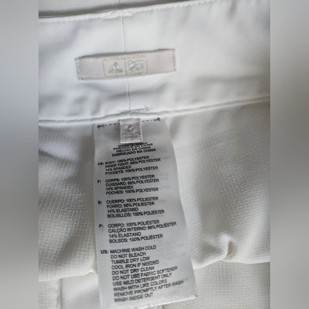 ADIDAS White Athletic Golf Tennis 3-Stripes White Skort | SZ 4 - Picture 11 of 11